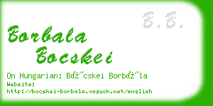 borbala bocskei business card